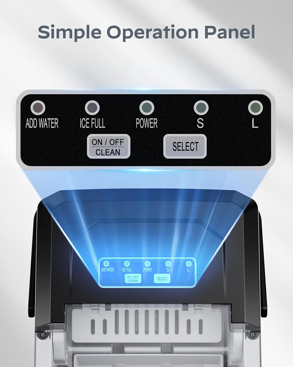 Ice Maker Countertop, Portable Ice Machine with Carry Handle,9 Cubes in 6 Mins, 26 lbs per Day, Ideal for Home, Kitchen, Camping, RV